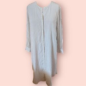 Joie Striped Long Sleeve Button-Up Dress sz XL